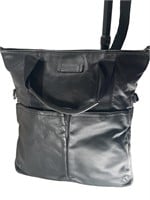 Coach Black Leather Large Shoulder Tote Bag