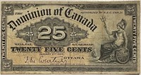 1900 Canada 25 Cents Banknote