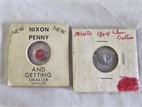 New Nixon Penny & 1804 Silver Dollar Miniatures