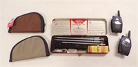 (2) SOFT SIDED PISTOL CASES; RIFLE CLEANING KIT; .