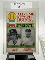 1979 TOPPS NOLAN RYAN WALTER JOHNSON BASEBALL CARD