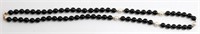 BLACK ONYX & FRESHWATER PEARL NECKLACE 14K GOLD