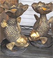 COY FISH CANDLE STANDS