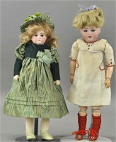 LOT OF TWO GERMAN BISQUE HEAD DOLLS
