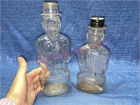 (2) Old Lincoln Bank Bottles (1 damaged)
