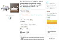W4603  Best Price Mattress King Platform Bed  Mat