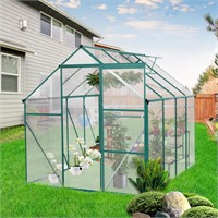 GLANZEND 6x8FT Polycarbonate Walk-in Greenhouses,