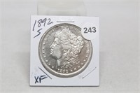 1892 S XF Morgan Silver Dollar