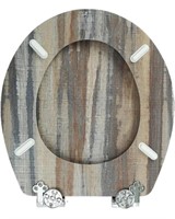 WOODEN TOILET SEAT WITH ALLOY HINGES SIMILAR TO