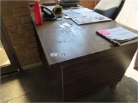 Timber Veneered Desk with 6 Drawers