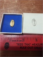 10k Gold Cross Pin in original box