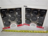 (2) 8-Pack Glass Ornaments Black