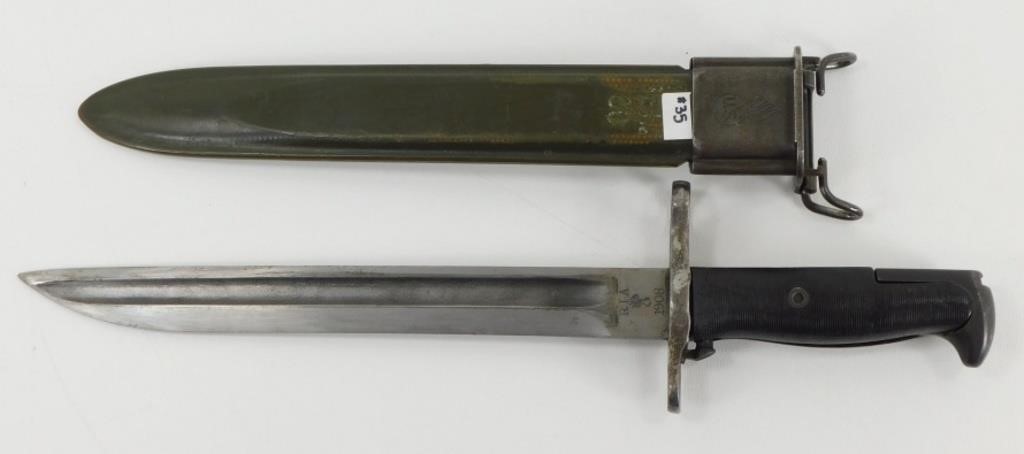 WWI Bayonet w/ Scabbard Marked RIA 1908