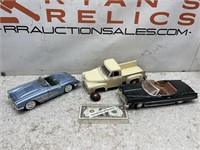 3 1/18 scale die cast model cars some have damage