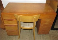 Heywood Wakefield champagne color desk and chair