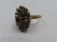 14K Ring w/Natural Red Stone Cluster, 8.8g-Sz 7