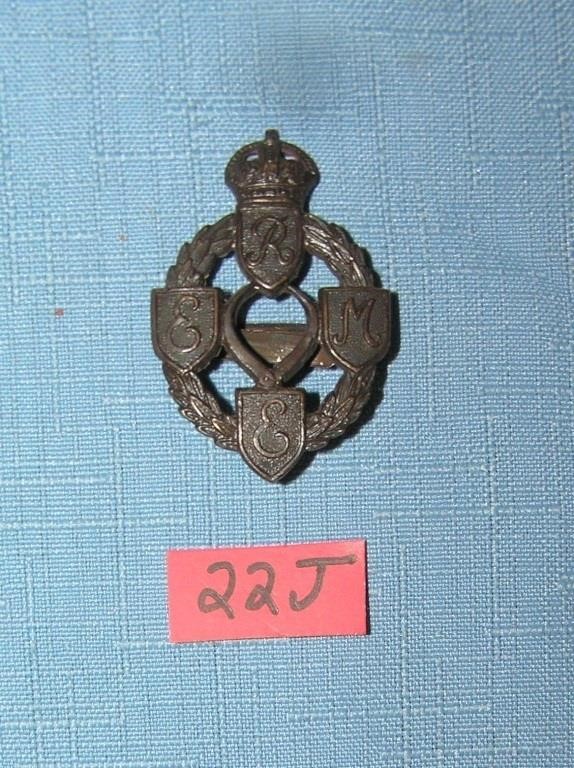 Antique brass British Army Corps badge