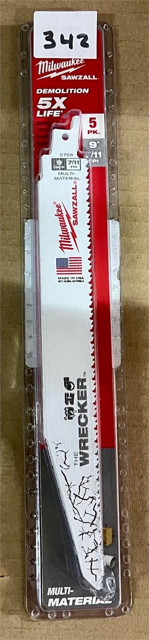 Milwaukee 5pk 9" Sawzall Blades