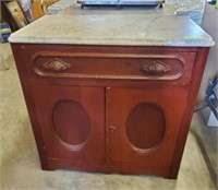 MARBLE TOP WALNUT WASH STAND