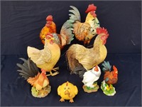 Large Lot Of Chicken Decor