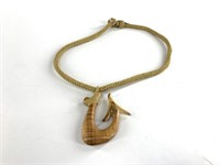 Traditional Pacific Island fish hook pendant made