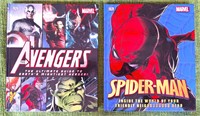 2 LARGE HARDCOVER COMIC BOOKS SPIDERMAN & AVENGERS