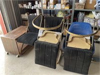 Assorted Chairs And Rolling Table//