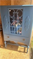 Blue Depression One Door China Cabinet