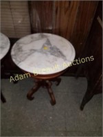 MARBLE TOP ROUND END TABLES
