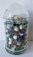 300+ Assorted Marbles in Glass Jar