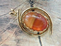 BANDED CARNELIAN PENDANT ROCK STONE LAPIDARY SPECI