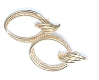 14k Gold Rope Design Earrings