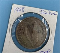 Silver coin from Ireland 1928   20 schillings