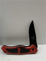 Pocket Knife With Deer On Blade And Canvas Sheeth