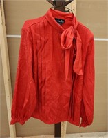 Women's Vintage Red Blouse, Tagged David Matthew,