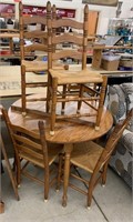 5 Pc. Oak Dinette Set (Table & 4 Ladder Back