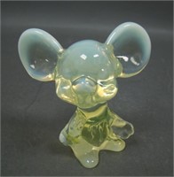 Fenton Vaseline Opal Mouse Figurine