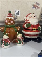 Gingerbread Man and Santa Clause Cookie Jars