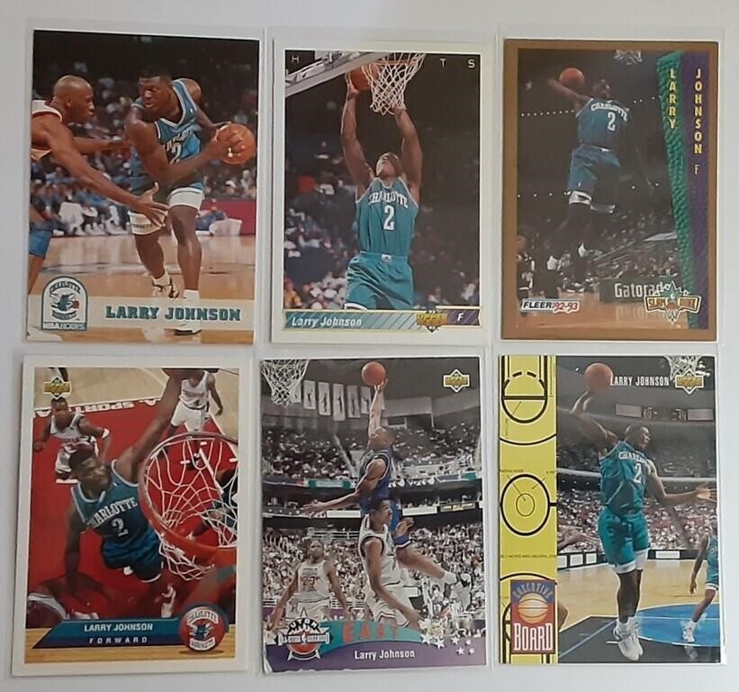 6 LARRY JOHNSON BASKETBALL CARDS