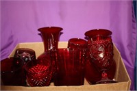 Ruby goblets & vases