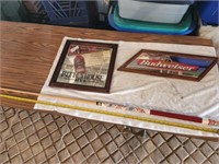 Vintage Budweiser Pool Stick, Budweiser Mirror &