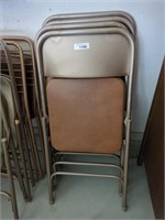 4 Samonite Metal Folding Chairs w/ Padded Seats