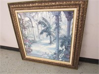 Framed Oil on Canvas- Rome Floral Garden Theme