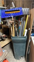 Rolling Garbage Bin w Yard Tools Copper Pipe Duct