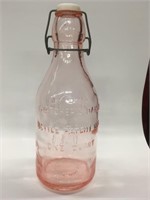 Thatcher's Dairy 1qt Pink Glass Milk Bottle