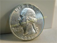 1961 Silver Uncirculated US Quarter 1961 D