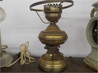 Brass Oil Lamp Style Electric Lamp 14"