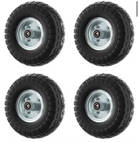 $67 4.10/3.50-4 Flat Free Tires, 10 Inch, 4 Pack