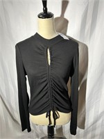 New Womens Ruched Knit top XL blk Esteem shirt