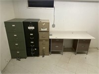 3- File Cabinets and Desk